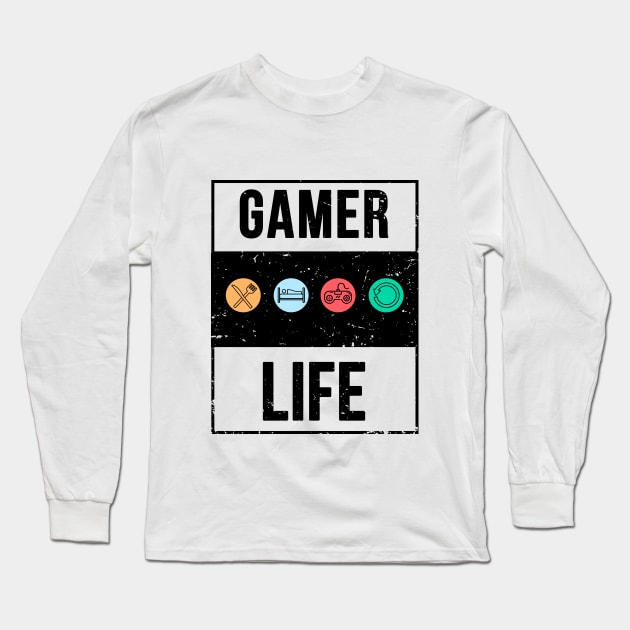 Gamerlife Design T-Shirt Long Sleeve T-Shirt by Pink Panda Creations